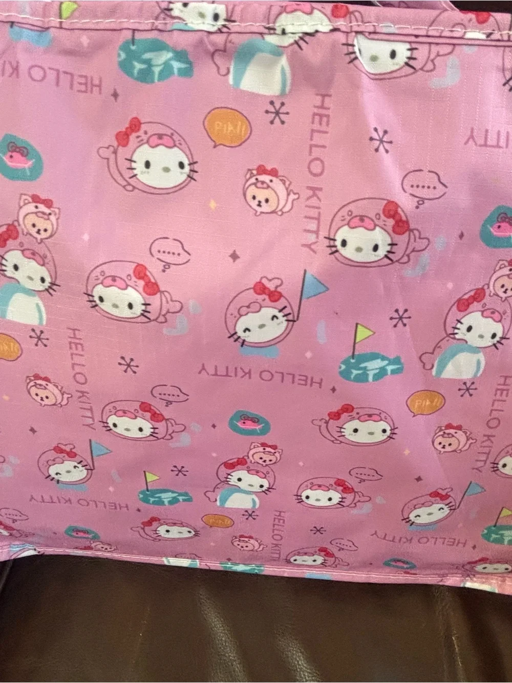 Hello Kitty Pink Mesh storage Bags with Character Print